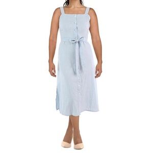 OAT New York Blue Cotton
Striped Midi Dress (Call Out: missing belt)